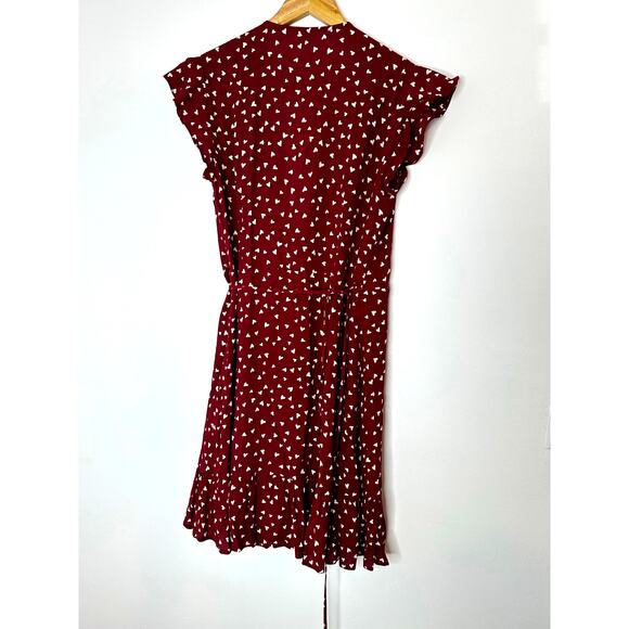 Rails Koreen Hearts Wrap Dress Womans Small Red Feminine Romantic - Picture 2 of 9